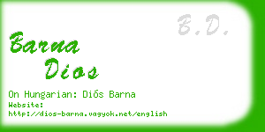 barna dios business card